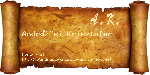 Andrási Krisztofer névjegykártya