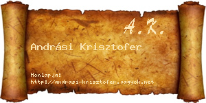 Andrási Krisztofer névjegykártya