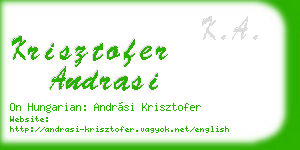 krisztofer andrasi business card